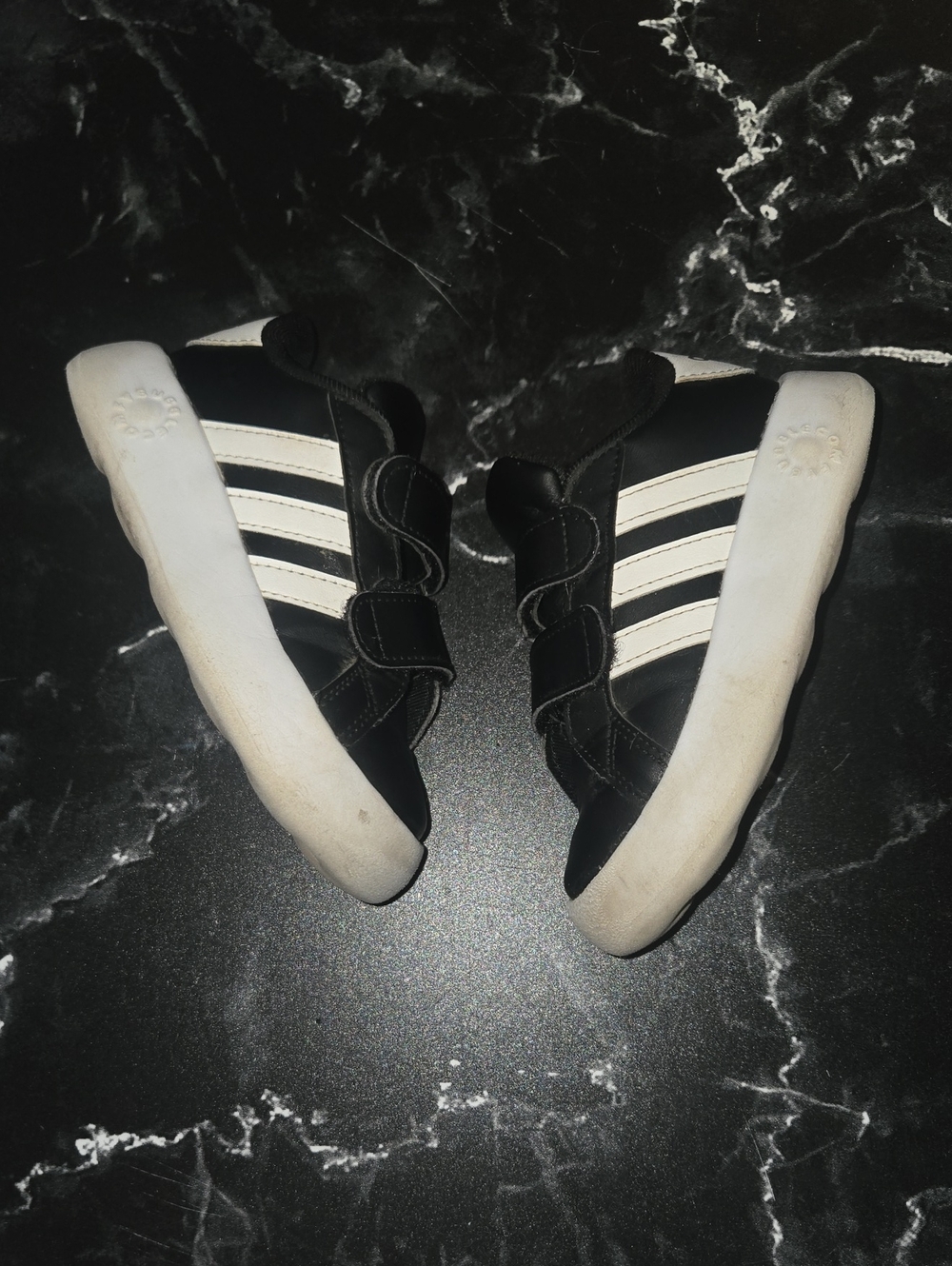 adidas Black Kids Athletic Sneakers with White Accents